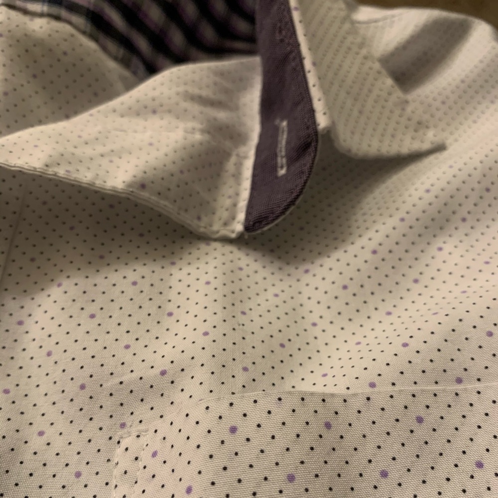 Clean white and puple button up